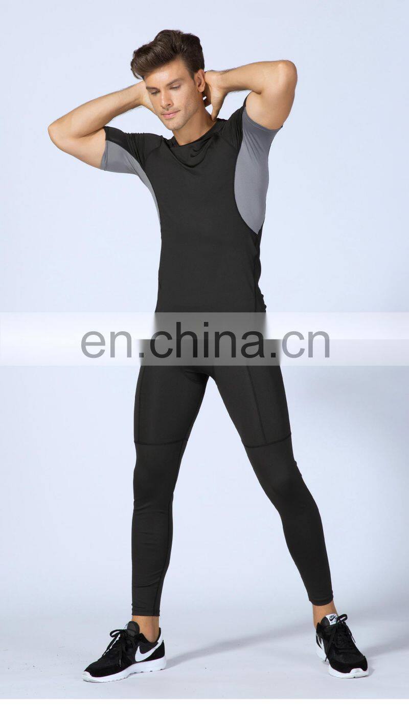 Running Training Short-Sleeved Sports T-Shirt Quick-Drying Breathable Stretch Men's Tights