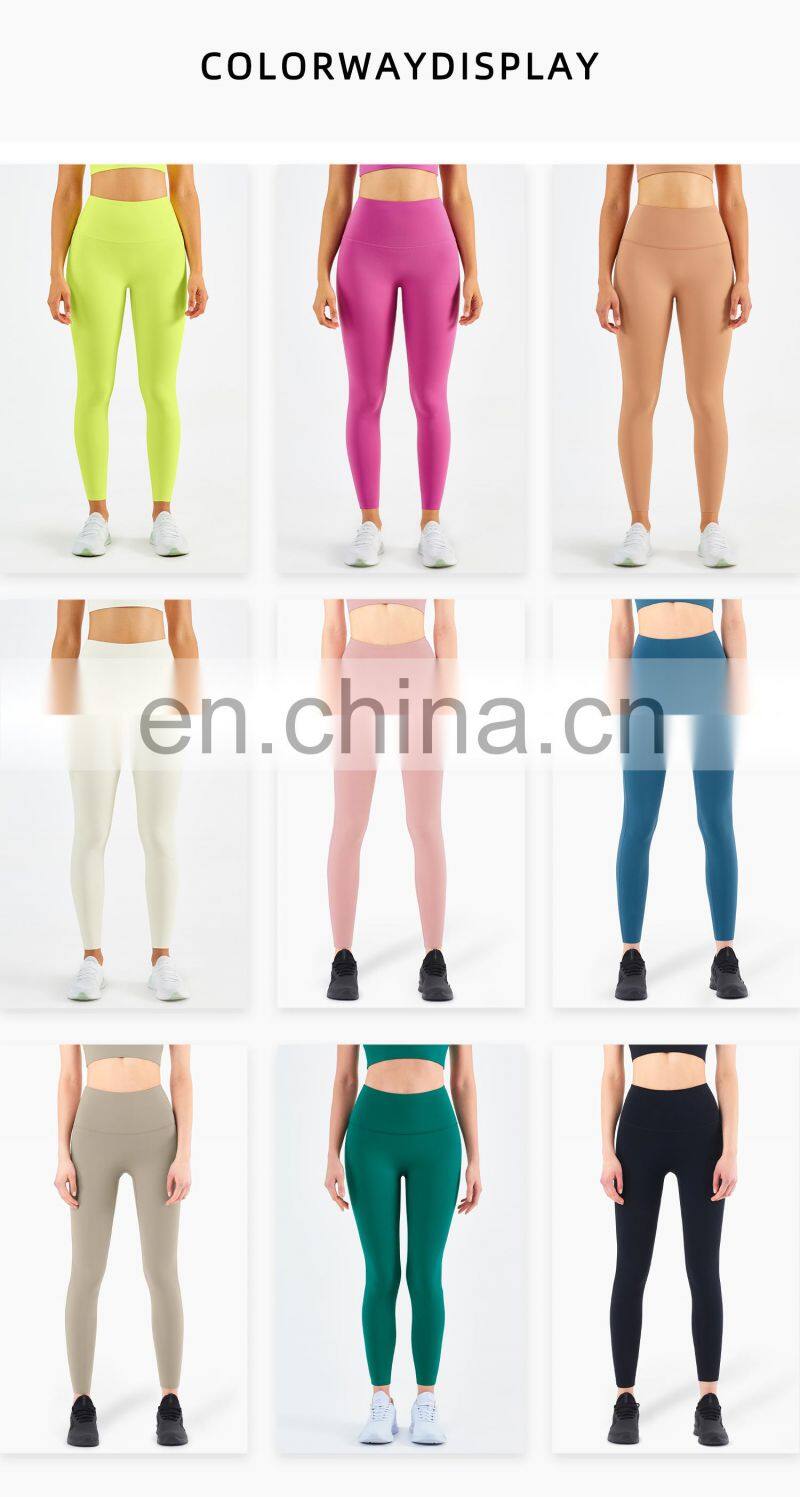 2022 Wholesale Anti Curling High Waist Yoga Pants No T Line Yoga Leggings ECO Friendly