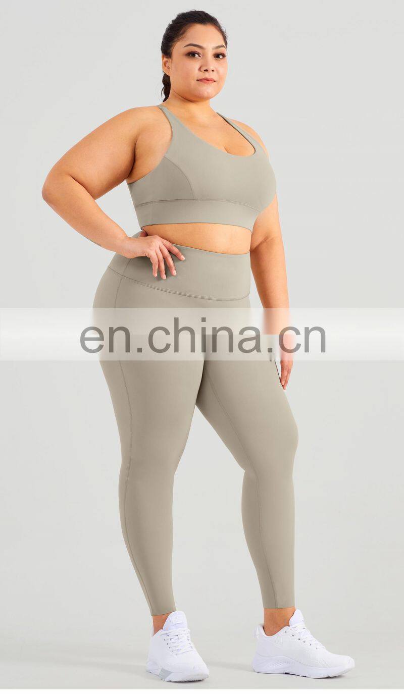 Hot Selling Lycra High Impact Sports Bra Plus Size Yoga Fitness Crop Top Cross Hollow Back