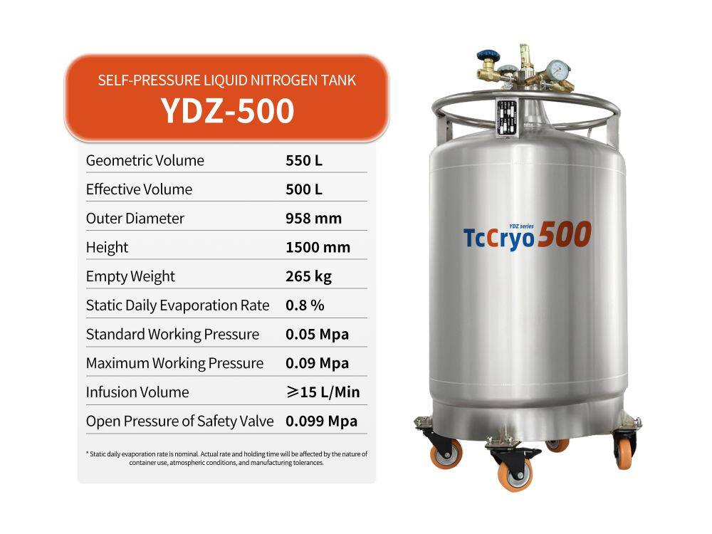 TcCryo ln2 supply tank 500L