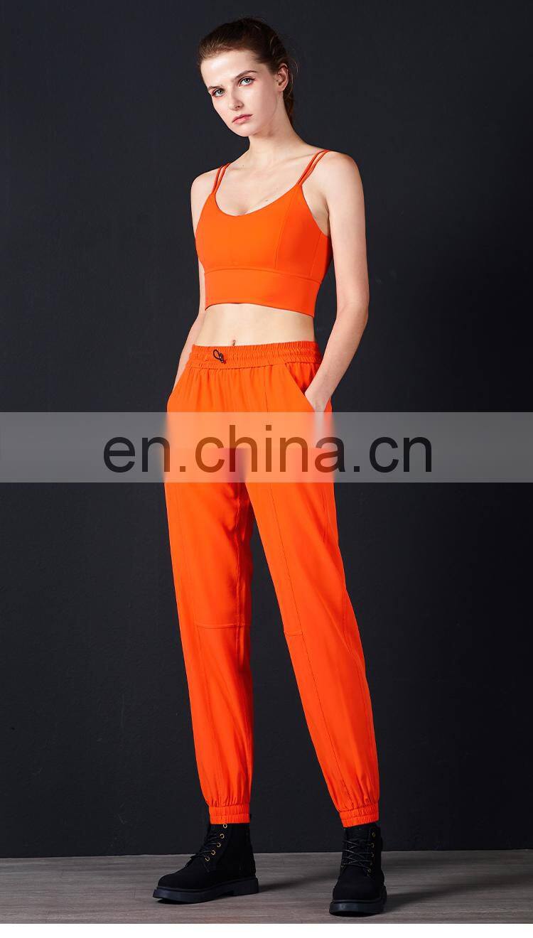 Workout Running Sport Wear Loose Leggings With Pockets Womens Joggers Pants