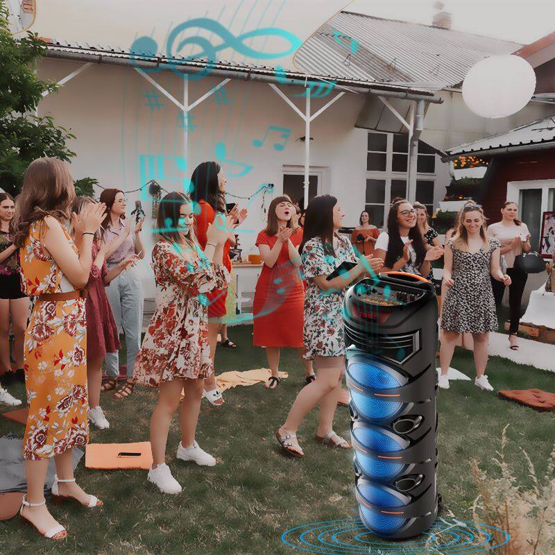 ZQS8302 Karaoke subwoofer 40W power 8*3 inch speaker wireless with mic loudspeaker for outdoor