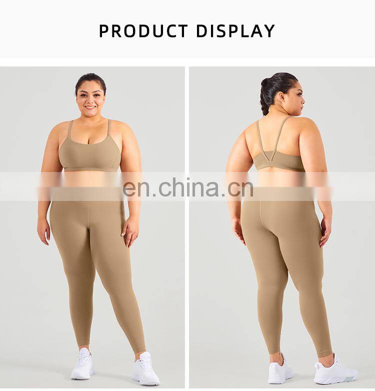 Hot Sale Women Sexy Yoga Sets Fitness Breathable Gym V Back Sport Bra Suit