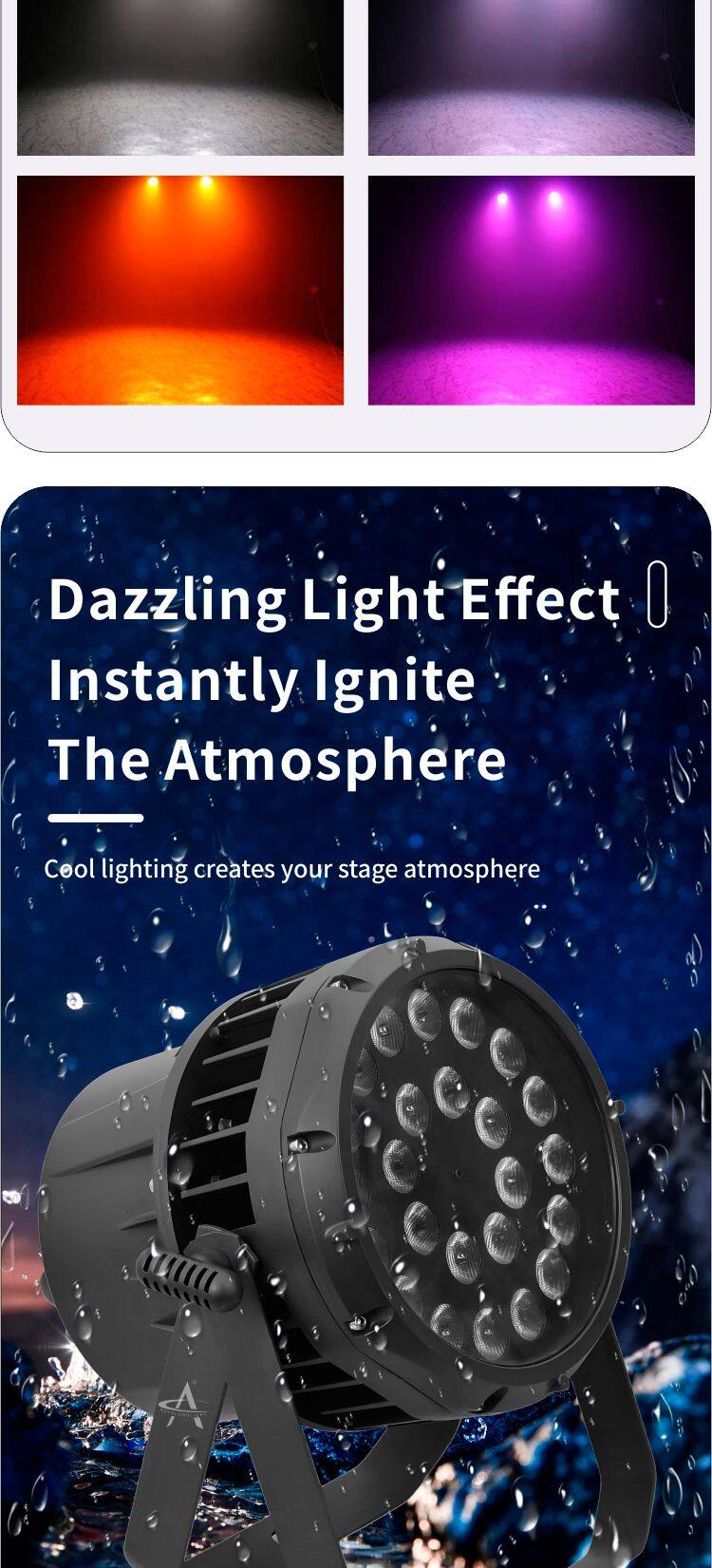 L24 IP High Quality 24pcs 250W 4in1 Waterproof Par LED Lighting Flat Music Bar Lights For Stage Decor And Discos