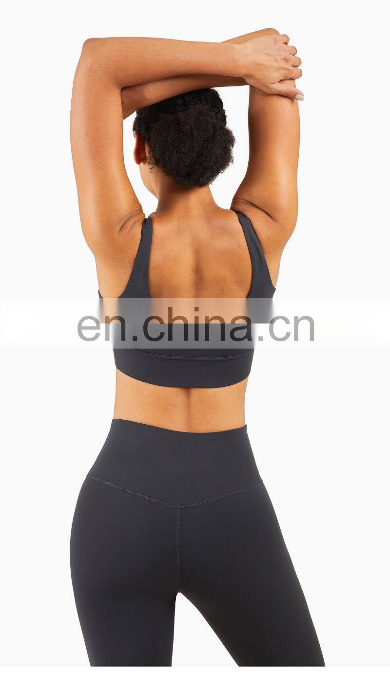 LOLOLULU Private Label Women Gym Yoga Bra V Neck Tank Top Fitness Athletic Clothes
