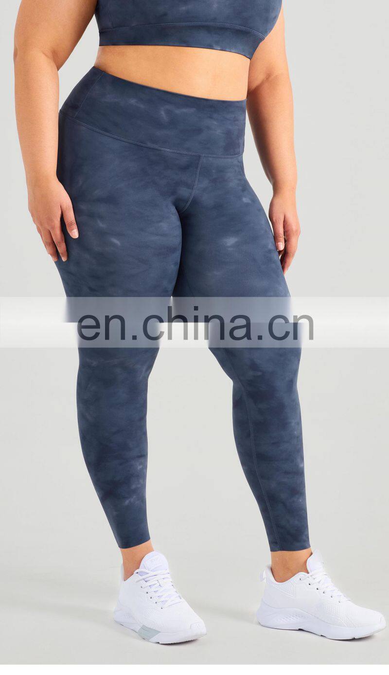 Tik Tok Plus Size Yoga Pants Wear On Both Sides Workout Tie Dye Push Up Leggings