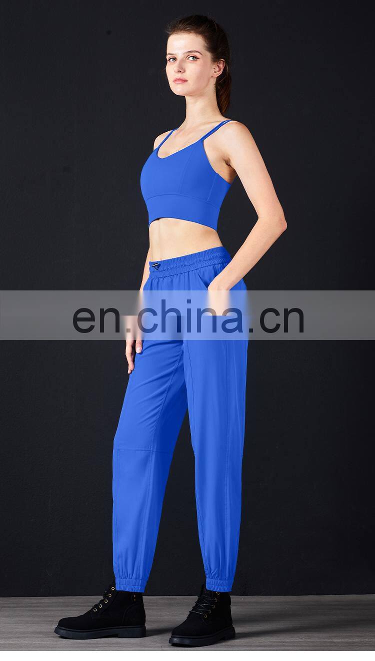 Workout Running Sport Wear Loose Leggings With Pockets Womens Joggers Pants