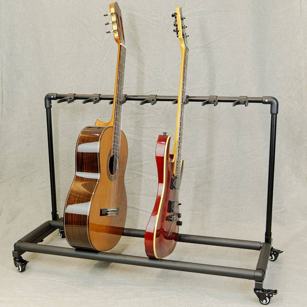 Universal Folk Acoustic Guitar / Electric Guitar Stand, Electric Bass Multi - Head Guitar Rack Stand