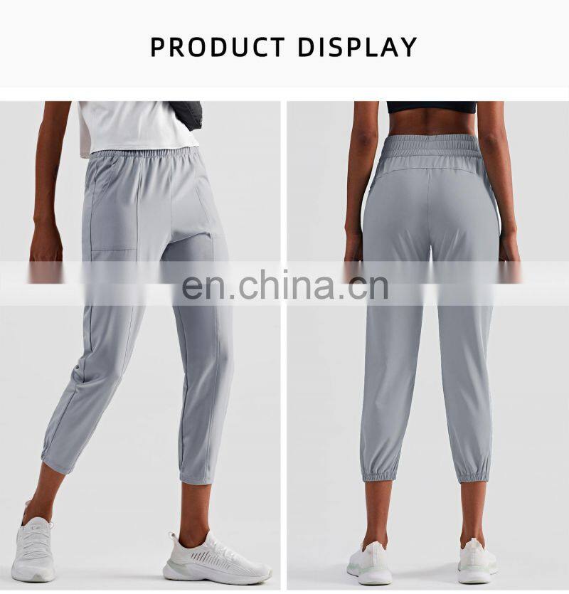 High Quality OEM Women Casual Joggers Pants Large Side Pocket Breathable Sweatpants