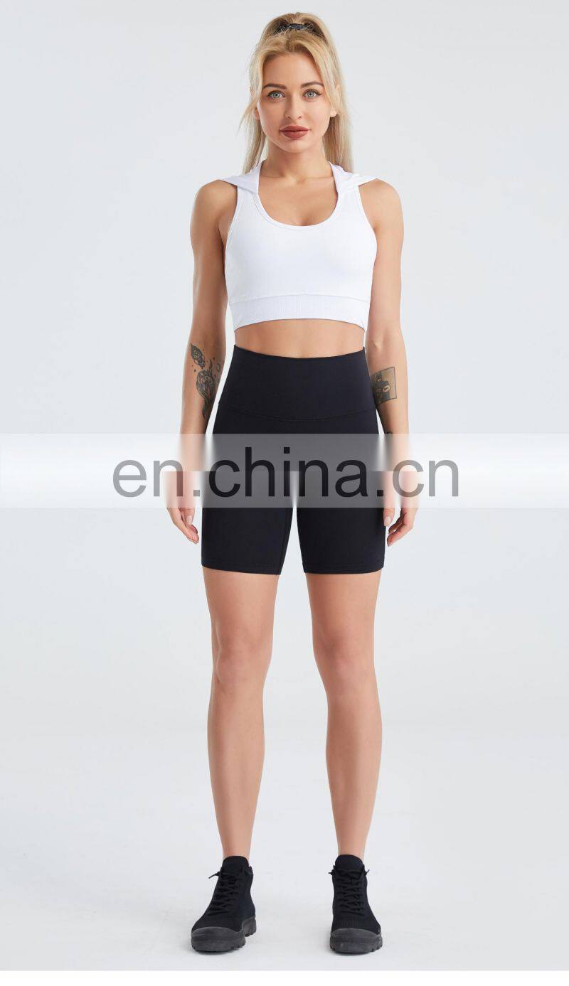 Hooded Running Grid Sports Vest Quick-Drying Breathable Nude Yoga Fitness Bra