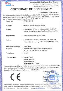 CERTIFICATE OF CONFORMITY