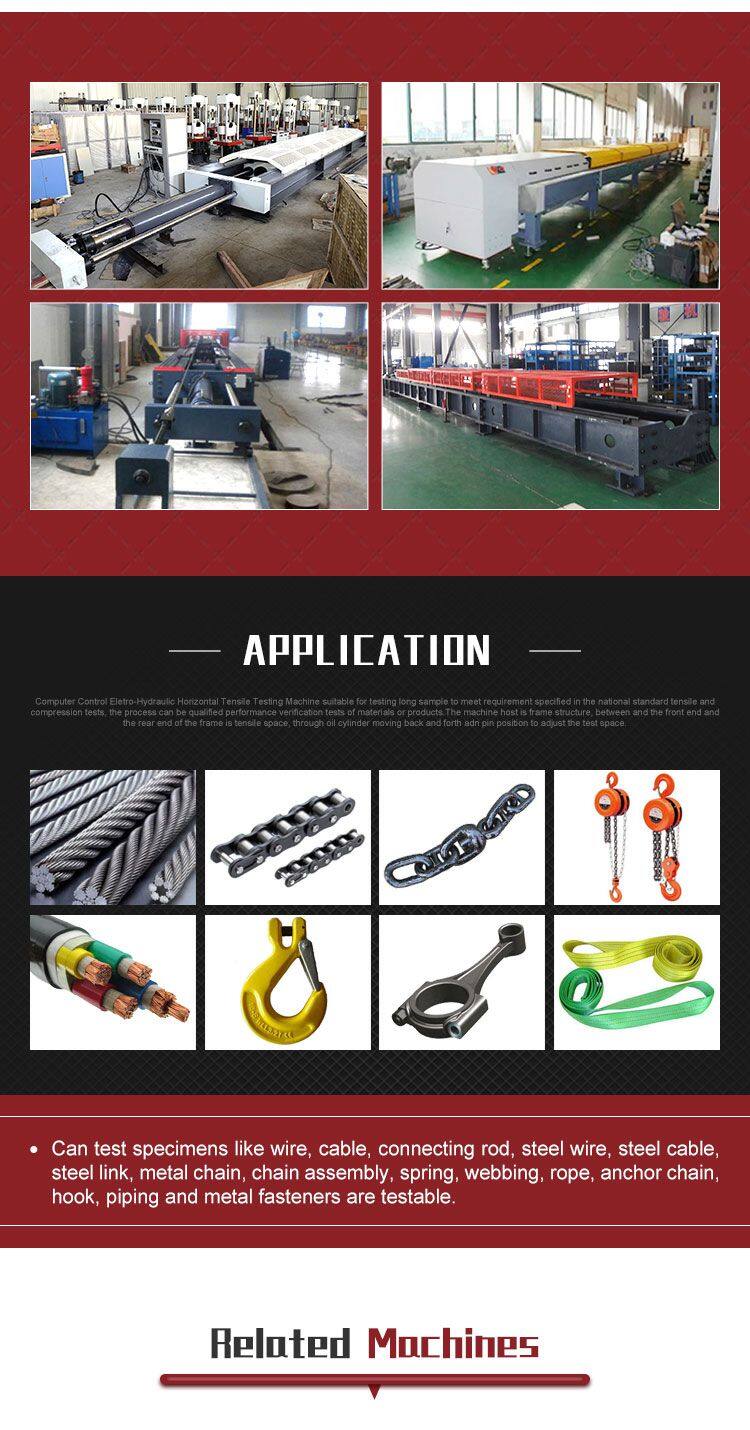 250 Ton Load Cell Hydraulic Computerized Horizontal Rope Sling Tensile test Bed