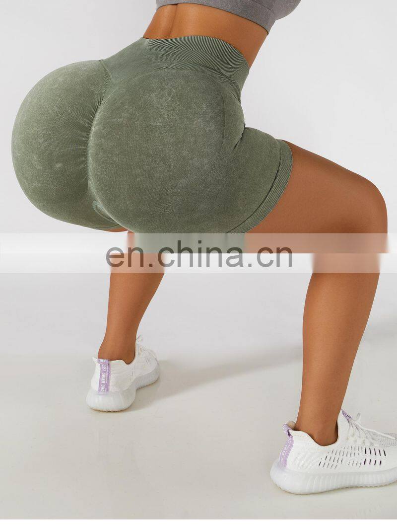 Hot Sale Gym Seamless Biker Shorts High Waist Yoga Scrunch Butt Leggings