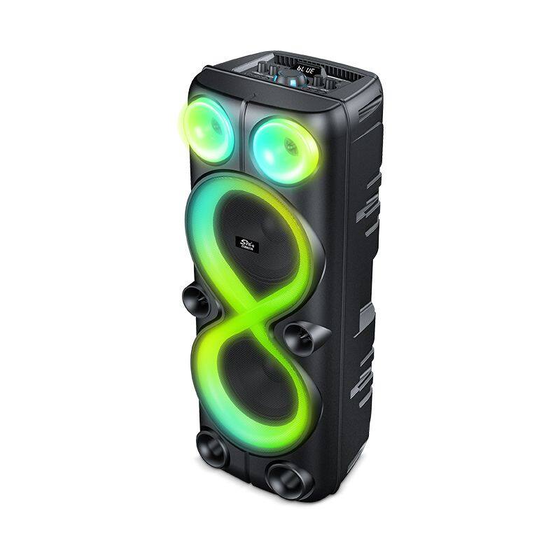 ZQS8238 super power 40W 8-inch*2 subwoofer wireless customized party speaker with colorful lights
