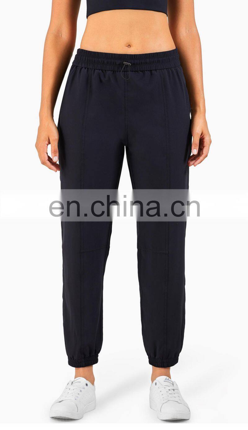 UV Protection Outdoor Sweatpants Drawstring Gym Jogger Woman Yoga Pants With Pocket