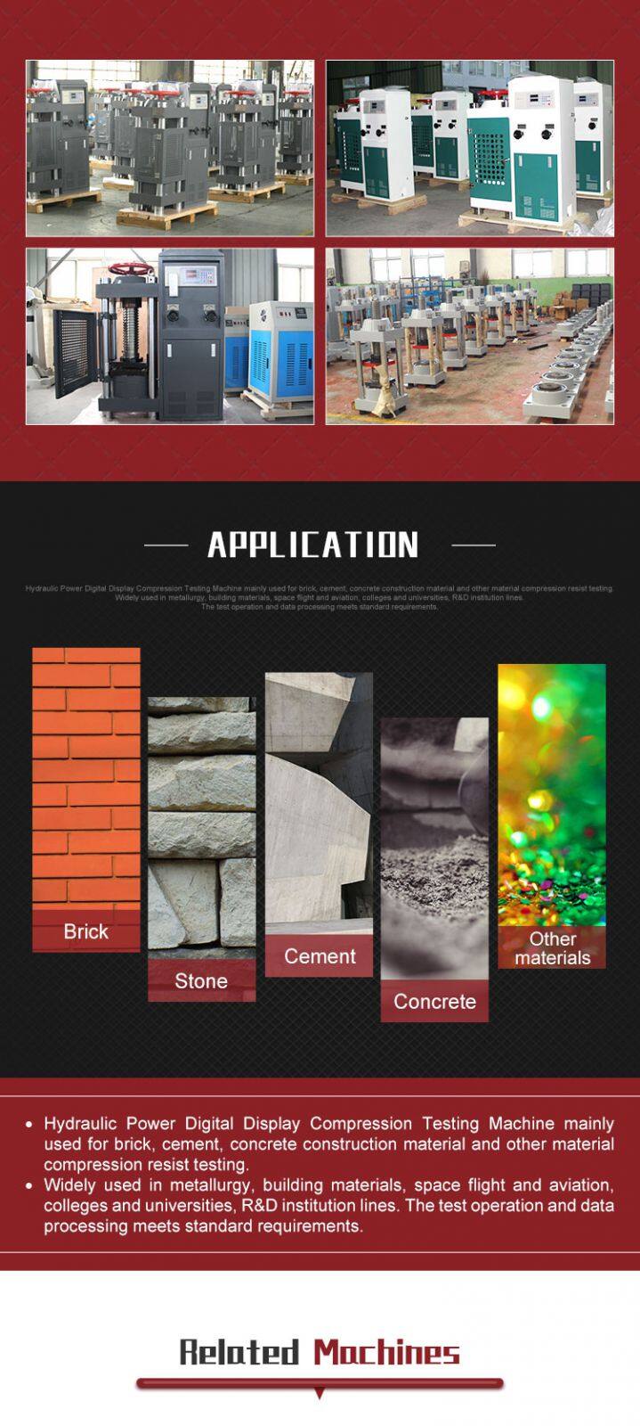 YES 2000 KN 200 TON Concrete and Brick Compression Bending Press Testing Machine