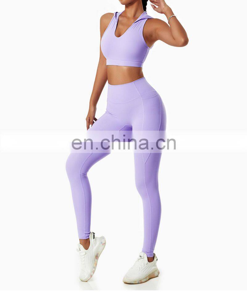 High Waist Yoga Fitness Leggings Tik Tok Butt Lifting Sports Pants With Side Pockets