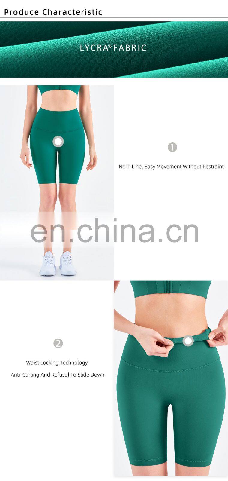 High Waisted Yoga Shorts For Women Without T Line Elastic Sport Fitness Biker Shorts