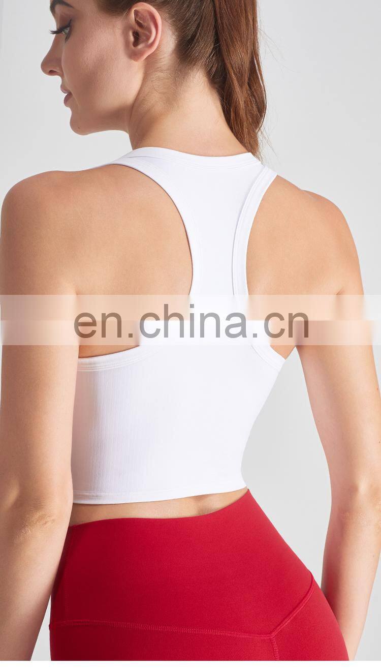 Embossing Print Sports Bra Top Sexy Y Back Women Sports Vest Running Shockproof Yoga Vest