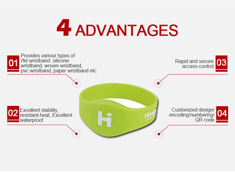 RFID Waterproof Medical Bracelets TK4100 Silicone Wristband