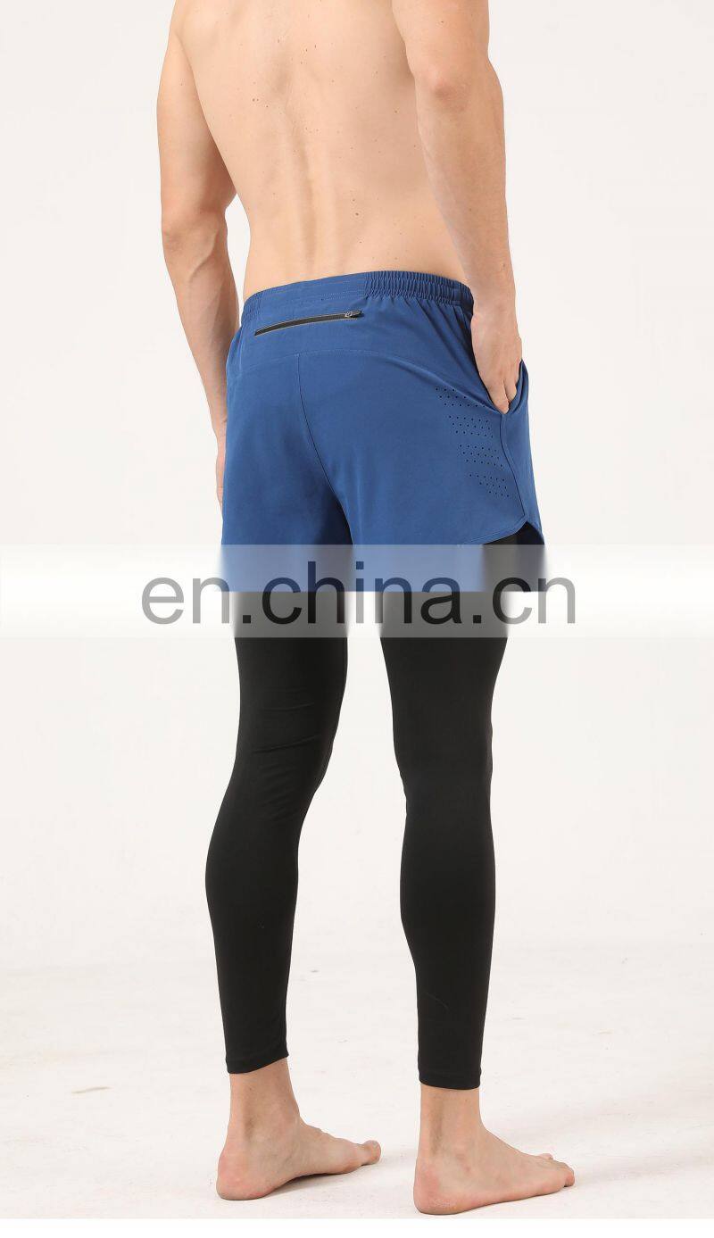 Quick-Drying Men's Leggings Casual Tights Body Two Pieces Running Fitness Sports Shorts