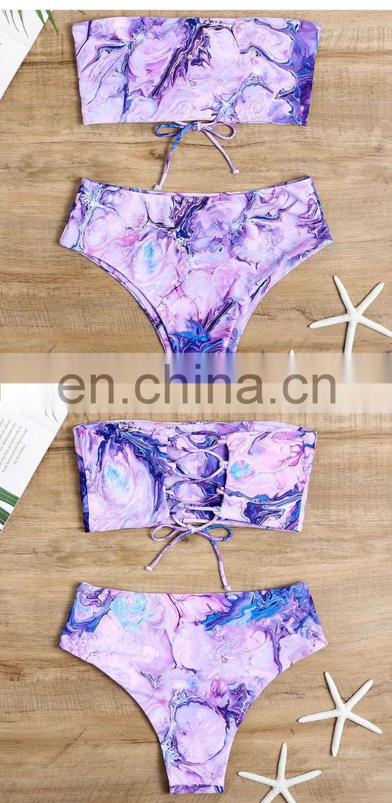 Fashion Sexy Women Beachwear Two Pieces Women Good Quality Swimwear High Waist Bikini
