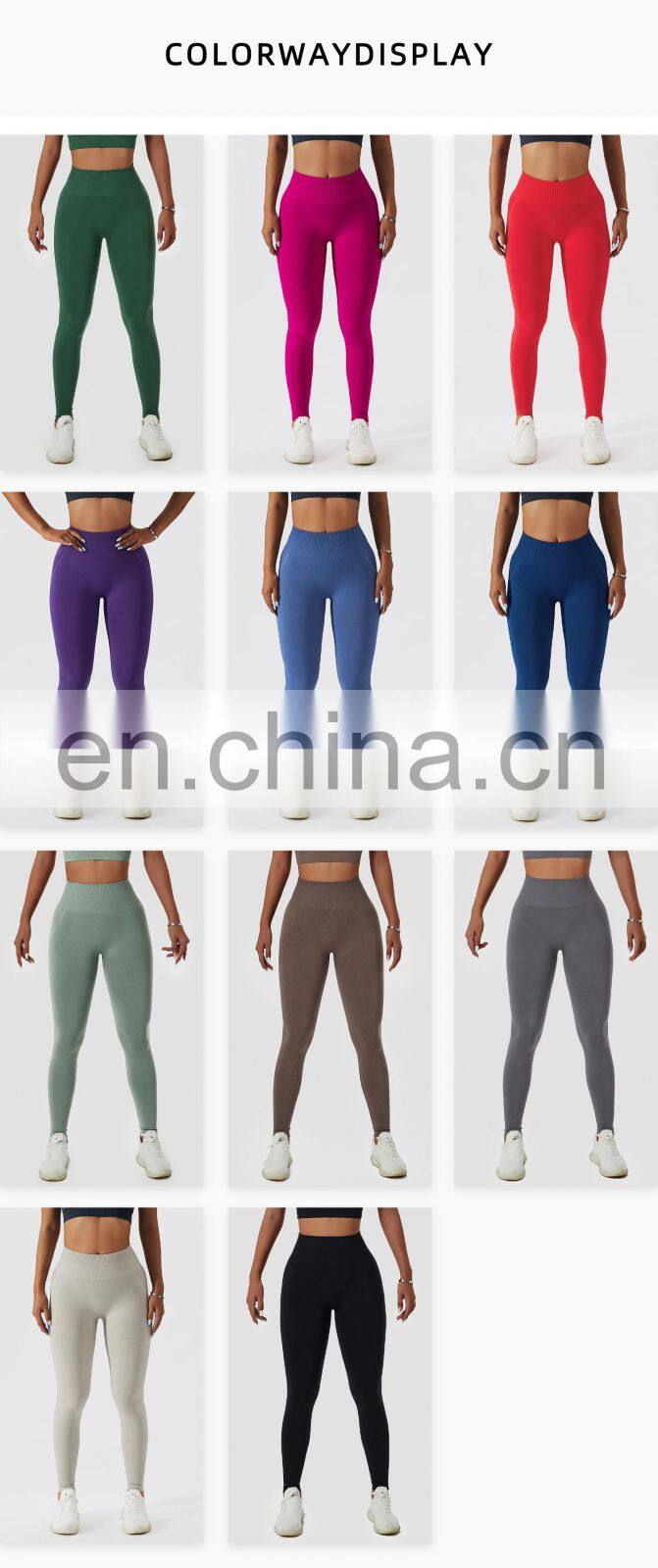 Women Seamless Scrunch Butt Yoga Leggings Oem High Waisted Booty Gym Sports Pants