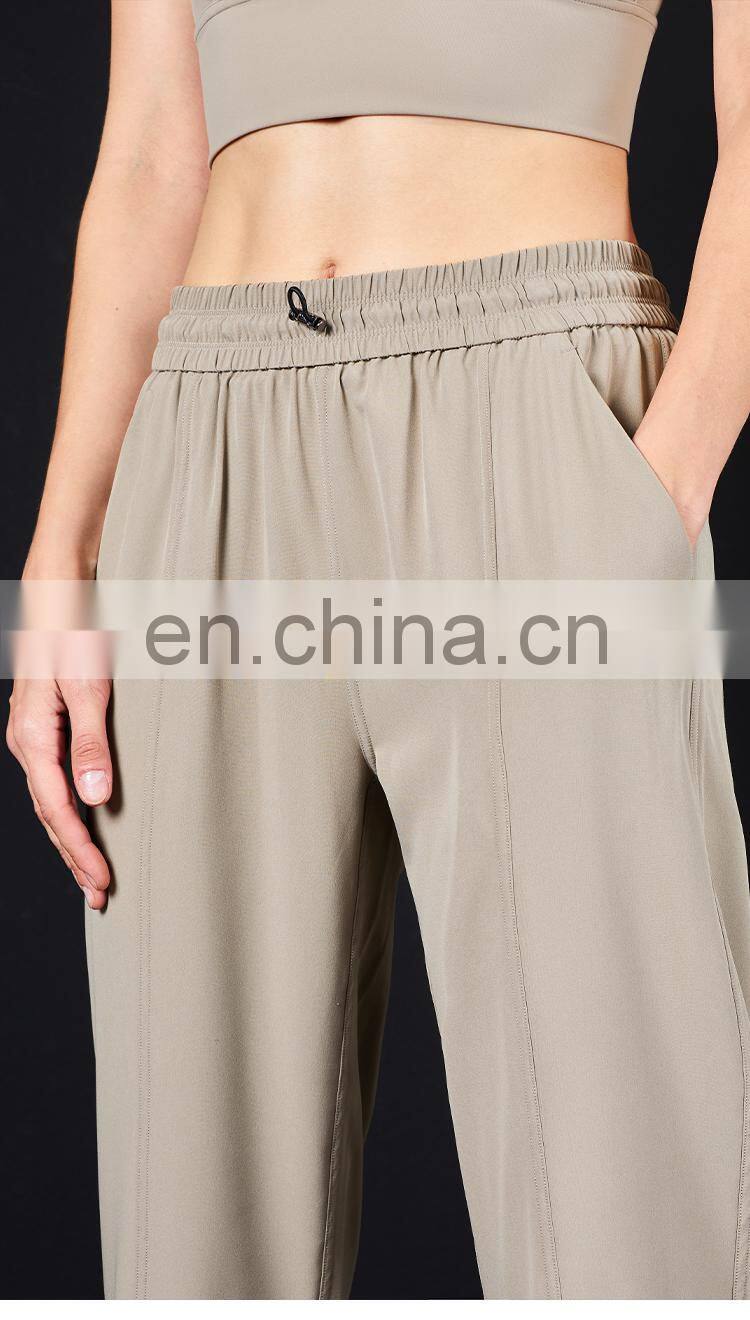 Workout Running Sport Wear Loose Leggings With Pockets Womens Joggers Pants