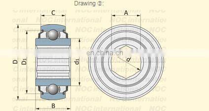 31.75*80*36.513mm Hex Bore Agricultural Machinery Bearing AE46606 W208PP21  HPC104TPA Bearing