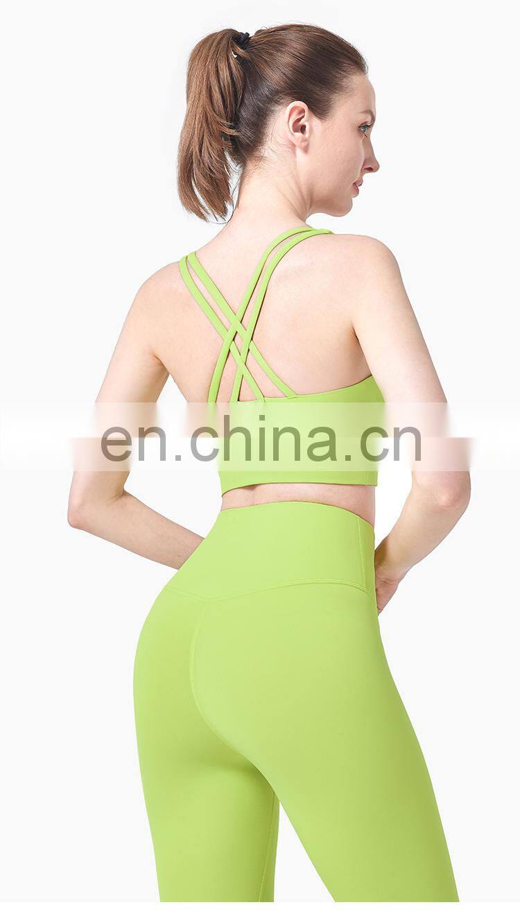 Private Label High Quality Ladies Sportswear Push up Yoga Bra U Neck Women Sexy Sports Bra Logo