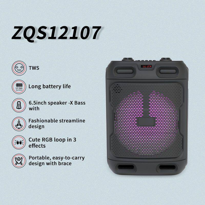 2023 portable 30W power with wired MIC 12-inch speaker bass bluetooth speaker with colorful lights