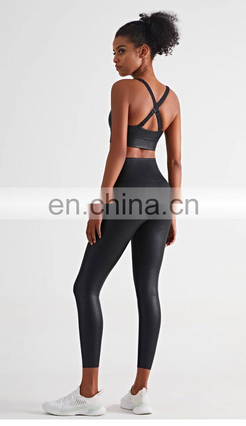 New Leather High Waisted Scrunch Butt Leggings Workout Legging Yoga Pants For Women