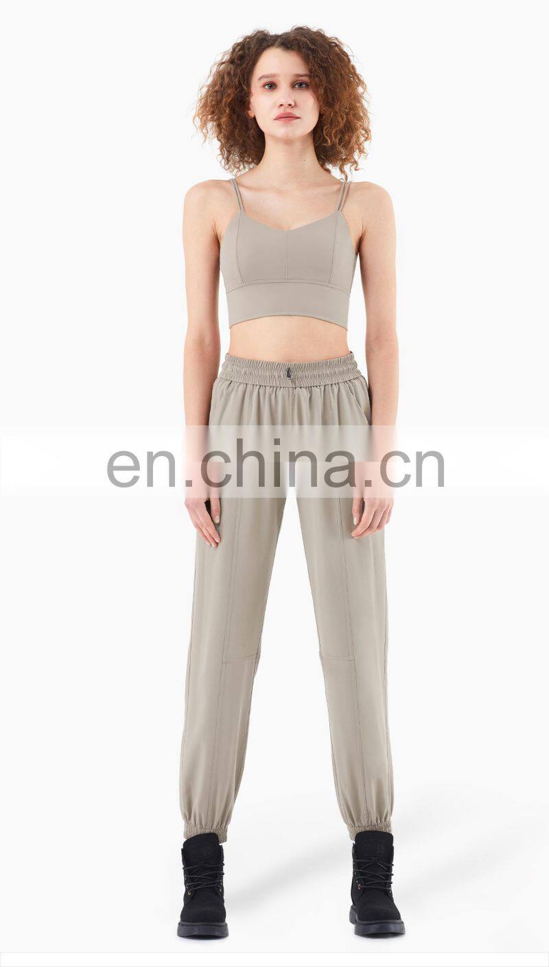 Wholesale Double Straps Low Cut Sports Bra Workout High Strength Yoga Tank Top Widen Hem