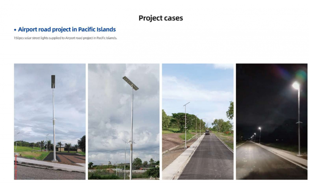 150pcs solar street lights supplied to Airport road project in Pacific lslands