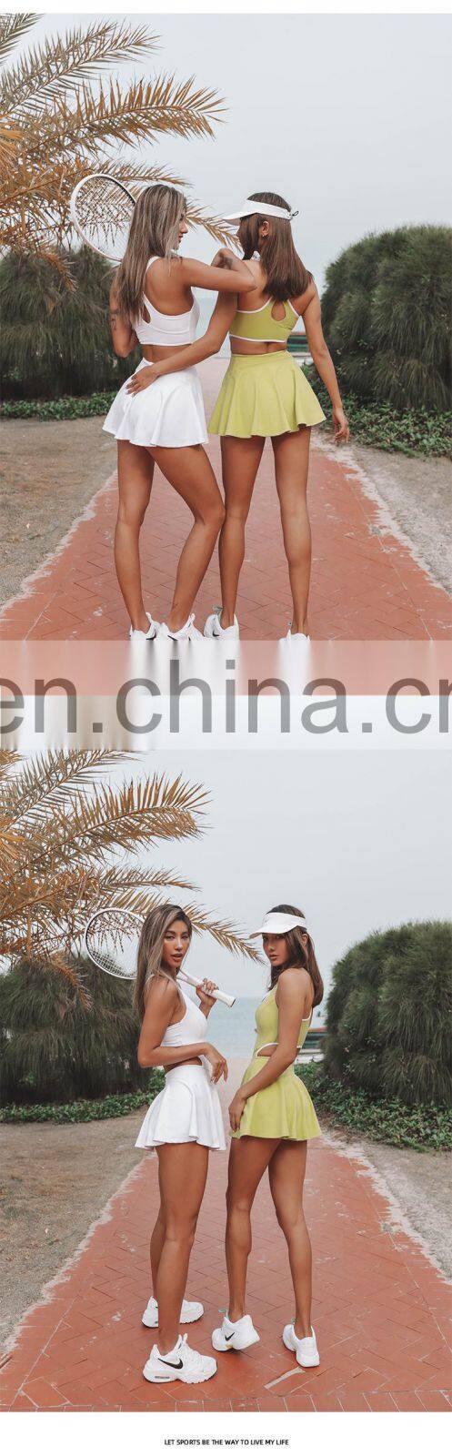 Contrasting Color One Piece Sexy Backless Jumpsuits Custom Women Quick Dry Tennis Wears