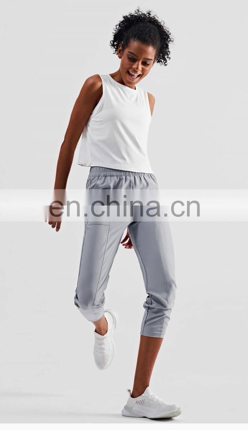 High Quality OEM Women Casual Joggers Pants Large Side Pocket Breathable Sweatpants