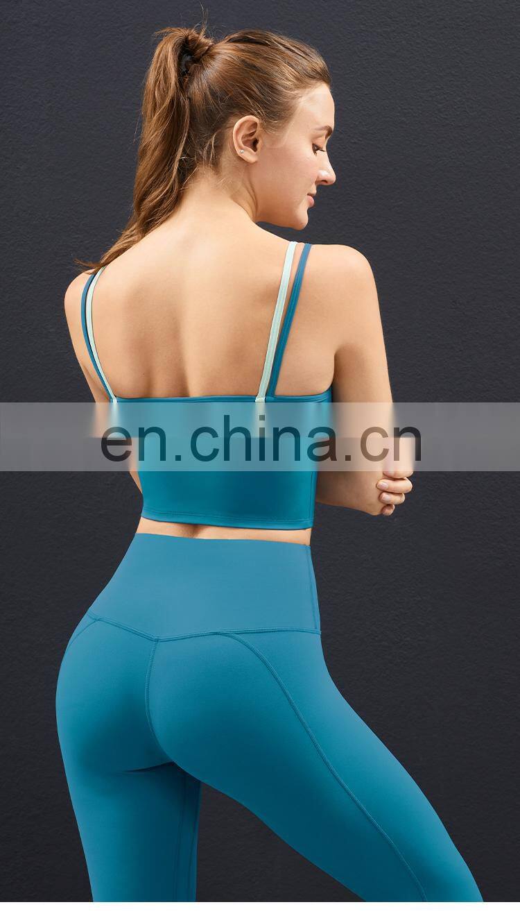 New Arrival Two-Color Stitching Yoga Bra Top Super Soft Sports Bras For Women Fitness