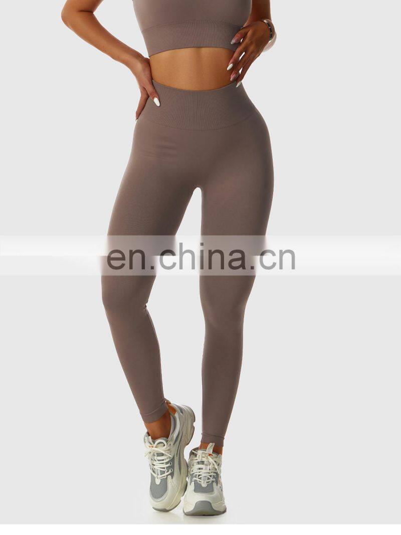 Factory Sales Seamless Scrunch Butter Yoga Leggings Gym High Waist Sports Fitness Pants