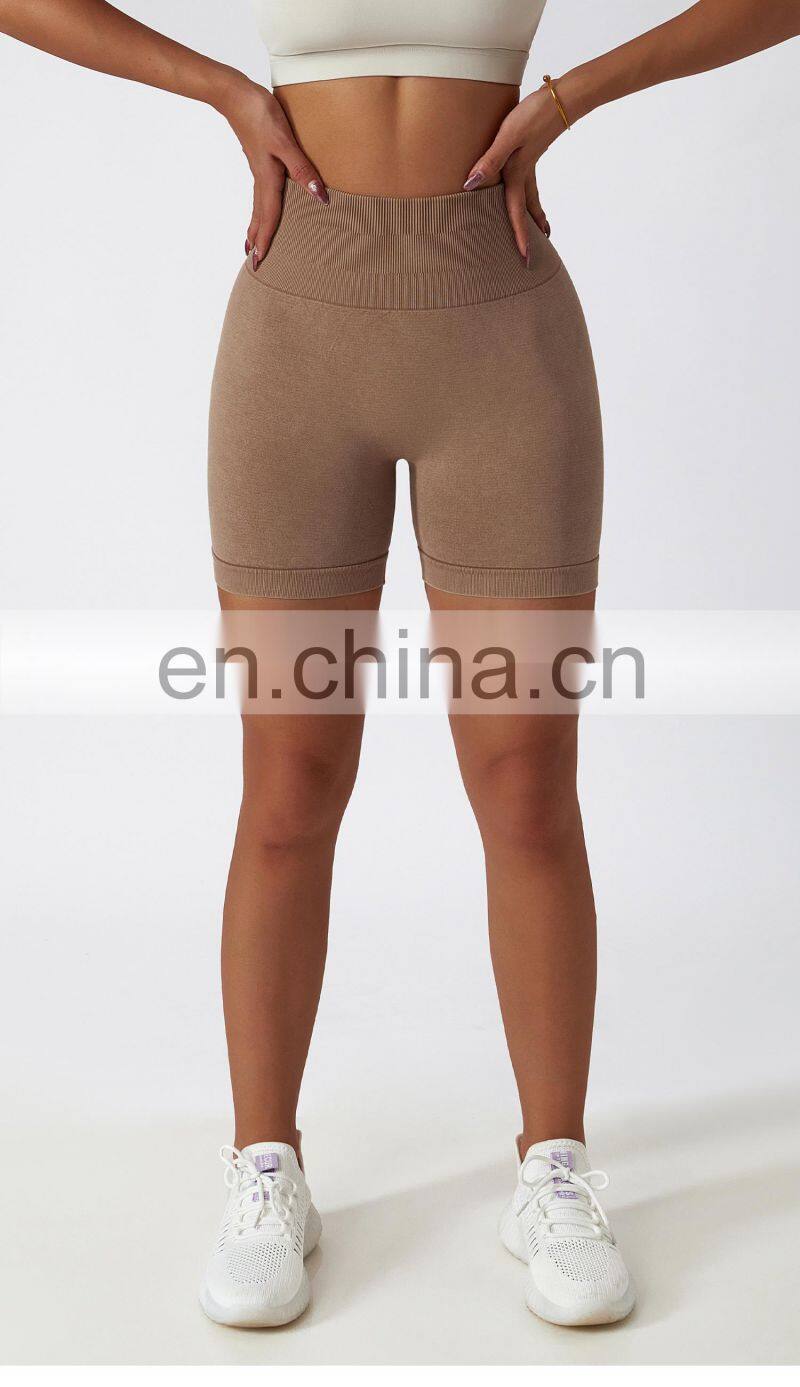 Hot Sale Gym Seamless Biker Shorts High Waist Yoga Scrunch Butt Leggings