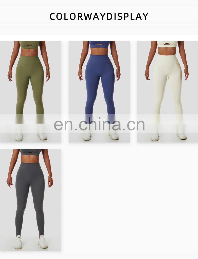 Custom High Waist Yoga Fitness Pants Sexy Peach Hip Sports V Shaped Leggings