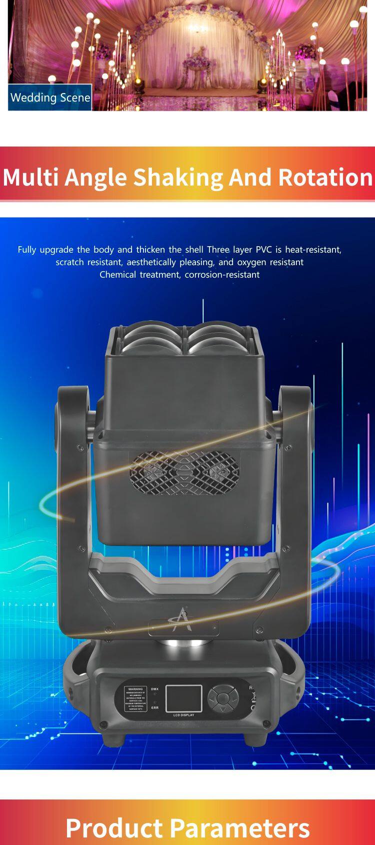 WJ460 Professional Lighting Factory Wholesale 4x60W Double-sided Electrodeless Beam Lighting Double Moving Head Light