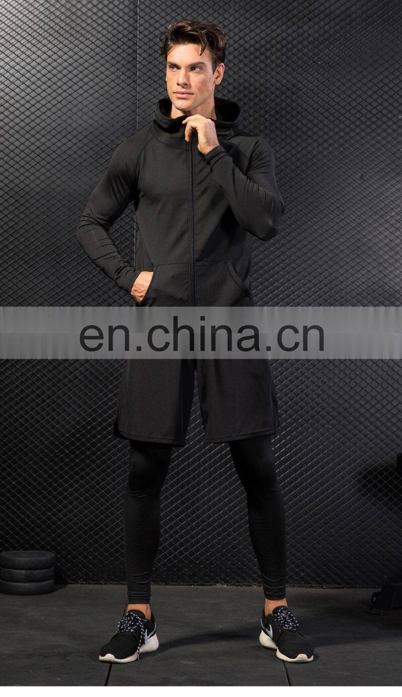 Fitness Running Training Men's Jacket Long Sleeve Zip Casual Hoodie Quick Dry Sport Jacket