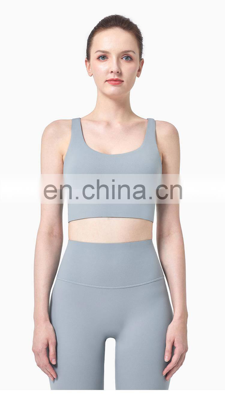 Private Label High Quality Ladies Sportswear Push up Yoga Bra U Neck Women Sexy Sports Bra Logo