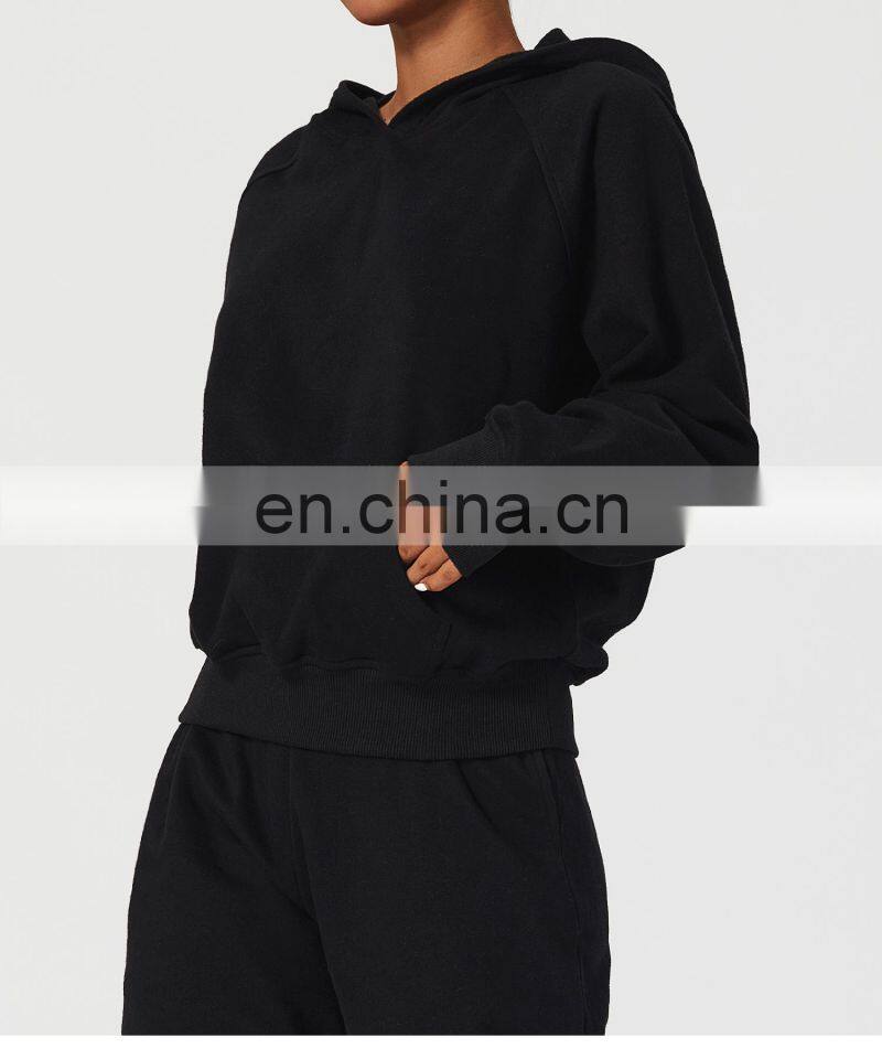 Fall Custom Long Sleeve Casual Warm Fleece Sweatshirt Hoodies Loose Pockets Pullover Tops