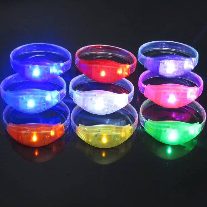 Wedding Decoration LED Light up Music Glow Silicone Wristband Custom LOGO LED Sound Activated Wristband