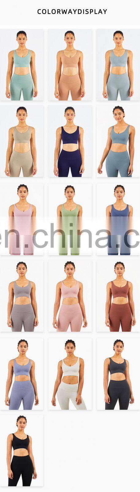 LOLOLULU Private Label Women Gym Yoga Bra V Neck Tank Top Fitness Athletic Clothes
