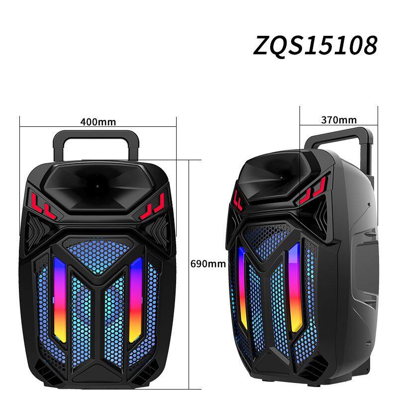 ZQS15108 active super 40W power 15 inches with MIC OEM bluetooth speaker with colorful lights