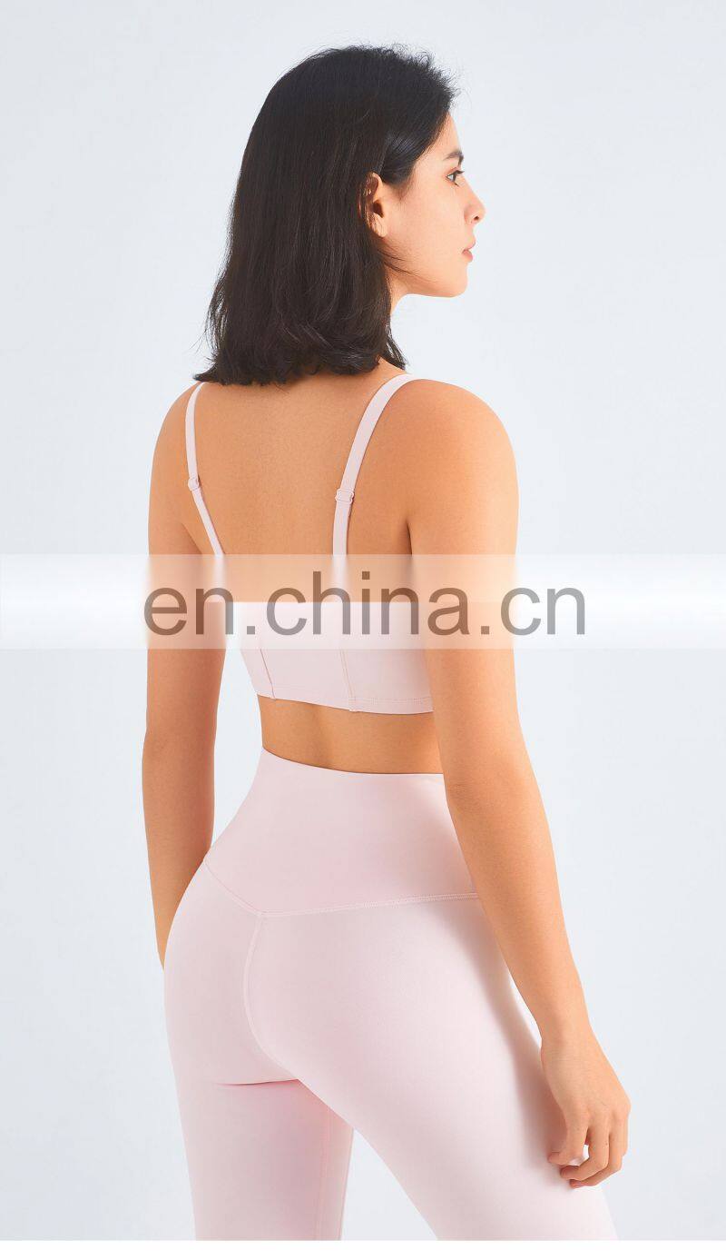 Tik Tok Multi Color Adjustable High Impact Sports Bra Breathable Backless Gym Top