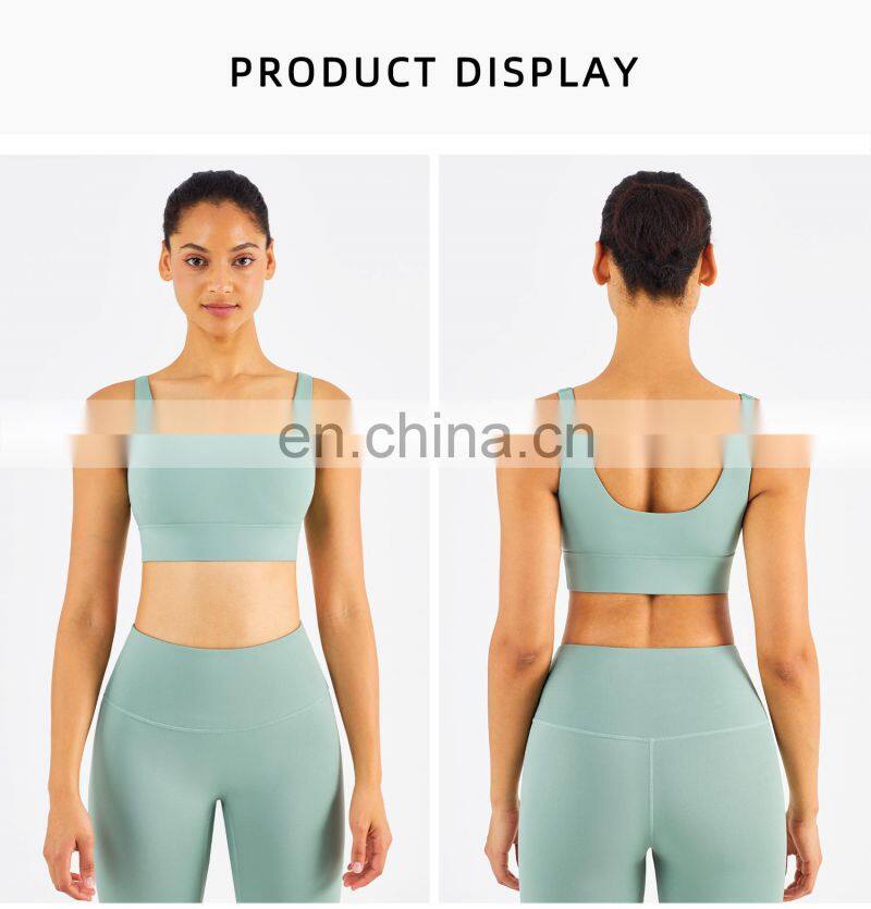 Breathable Wide Shoulder Fitness Sports Bras Wholesale Workout High Impact Yoga Tops