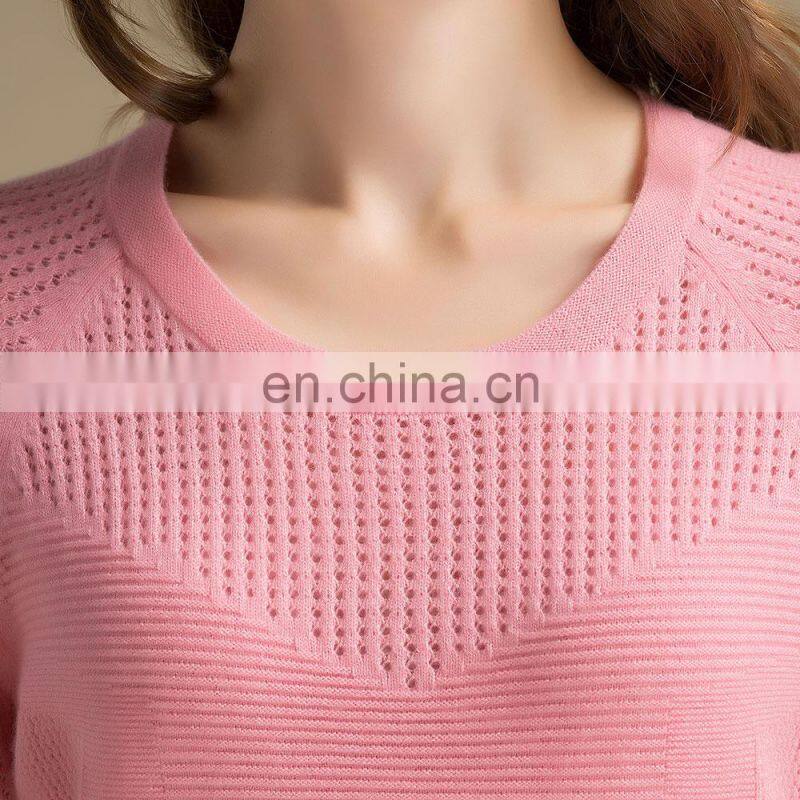 High Quality 100% Cashmere Women's Sweater Comfortable Knitted Casual Style with Crew Neck Solid Pattern for Winter
